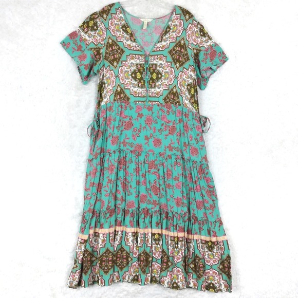 Matilda Jane Dresses & Skirts - Matilda Jane Womens Dress Dream Chasers Down To Earth Midi Tiered Turquoise L